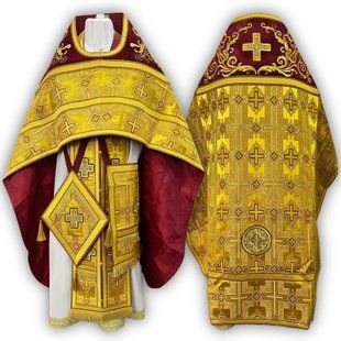Ієрейське облачення, слов'янський стиль, комбіноване з вишивкою, 003