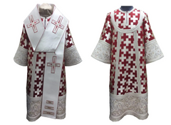 Bishop's vestment combined brocade with embroidery